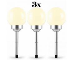 OneConcept - 3x Solar Gartenleuchte LED-Flower Ø 20cm 4 LEDs