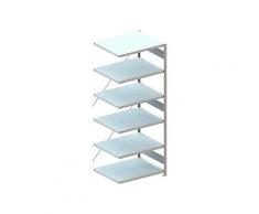 Meta Steckregal Anbauregal CLIP 230 S3 AR 2500 x 1000 x 800 mm 6 Böden, verzinkt zerlegte Rahmen