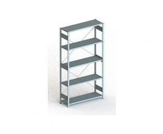 Meta Steckregal Grundregal S3 CLIP 230 GR 2500 x 1300 x 400 mm lichtgrau + 5 Böden