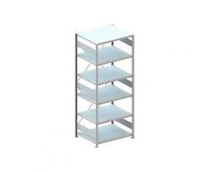 Meta Steckregal Grundregal CLIP 230 S3 GR 2500 x 1000 x 800 mm 6 Böden, verzinkt zerlegte Rahmen