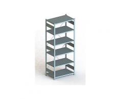 Meta Steckregal Grundregal CLIP 150 S3 GR 2500 x 1000 x 600 mm 6 Böden, verzinkt zerlegte Rahmen