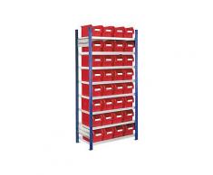 Kappes Steckregal RasterPlan mit Lagersichtkästen Mod. 12 2000 x 1000 x 400 mm GF RAL 5010