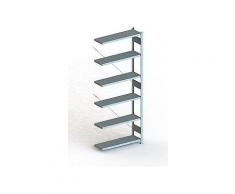 Meta Steckregal Anbauregal CLIP 100 S3 AR 2500 x 1000 x 300 mm 6 Böden, lichtgrau zerlegte Rahmen