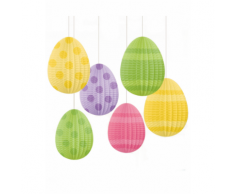 Ostereier-Waben Oster-Deko 6 Stück bunt 12cm