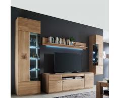 Anbauwand aus Eiche Bianco 305 cm breit (4-teilig)