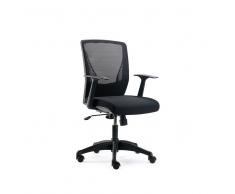 Schreibtisch Drehstuhl in Schwarz mit Armlehnen