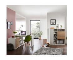 Büromöbel in Weiß und Eiche modern (2-teilig)
