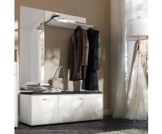 Flurmöbel Set in Weiß Schuhbank (3-teilig)