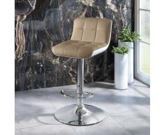 Barhocker in Taupe Kunstleder höhenverstellbar (2er Set)