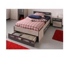 Jugendbett mit Nachtkommode Esche Braun (2-teilig)