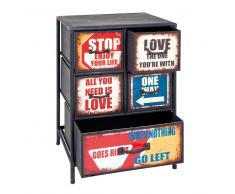 Design Kommode in Bunt Metall