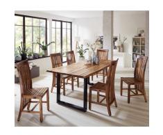 Loft Essgruppe mit Baumkante Akazie massiv (7-teilig)