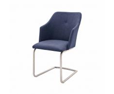 Freischwinger Sessel in Dunkelblau modern (2er Set)