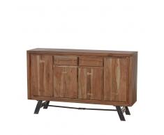 Wohnzimmer Sideboard aus Akazie Massivholz Metall