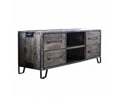 TV Board in Grau Schubladen