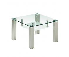 Glas Couchtisch mit Rollen 75 cm breit