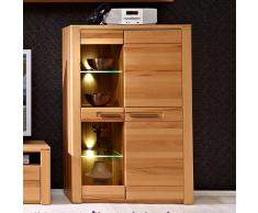 Wohnzimmer Highboard aus Kernbuche lackiert LED Beleuchtung