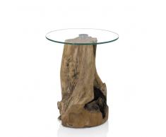 Beistelltisch aus Glas Baumstumpf