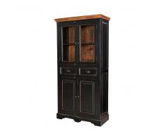 Standvitrine in Schwarz Shabby Chic