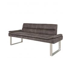 3 Sitzer Sofa in Anthrazit Microfaser Stahl