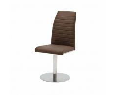 Drehstuhl für Esszimmer Braun Kunstleder (2er Set)