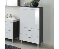 Badschrank mit 2 Schubladen Eiche dunkel