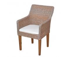 Polyrattan Sessel in Grau Braun Esszimmer