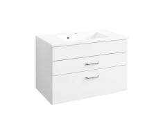 Badezimmer Waschbeckenschrank in Hochglanz Weiß 80 cm