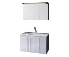Badezimmer Komplettset in Weiß Spiegelschrank (2-teilig)