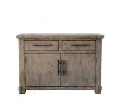 Design Sideboard in Teakfarben Kiefer Recyclingholz