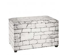 Truhenbank im Mauer Design Weiß Grau