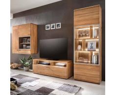 Wohnzimmer Schrankwand aus Eiche massiv natur geölt (3-teilig)