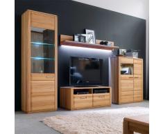 TV Wand in Kernbuchefarben geölt (4-teilig)