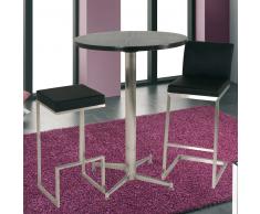 Leder Barhocker in Schwarz mit Lehne (2er Set)