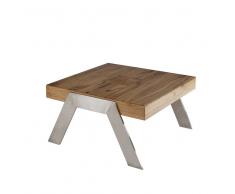 Sofatisch aus Wildeiche Massivholz Stahl