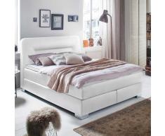Kunstleder Boxspringbett in Weiß modern