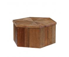 Couchtisch aus Teak Massivholz sechseckig