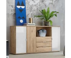 Design Sideboard mit offenem Fach Wildeiche massiv