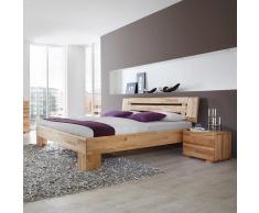 Ehebett mit Nachtkommoden Kernbuche Massivholz (3-teilig)