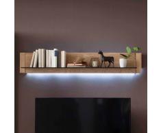 Wandregal mit Glasboden Eiche Bianco