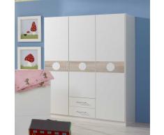 Babyzimmer Kleiderschrank in Weiß 3 türig