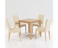Esstischgruppe aus Buche Massivholz Beige (5-teilig)