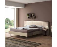 Metall Polsterbett in Beige modern