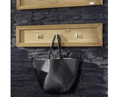 Wandgarderobe aus Wildeiche Massivholz mit Haken