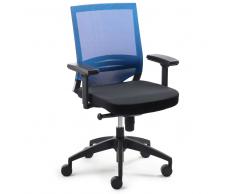 Ergonomischer Bürostuhl in Blau-Schwarz Armlehnen