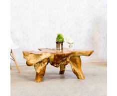 Wurzelholz Sofatisch aus Teak Massivholz ausgefallen