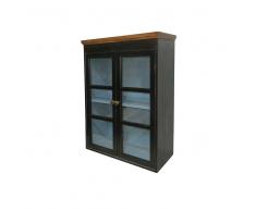 Hängevitrine in Schwarz Braun Shabby Chic