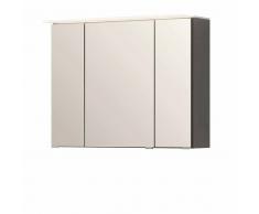 3D Bad Spiegelschrank in Dunkelgrau 80 cm
