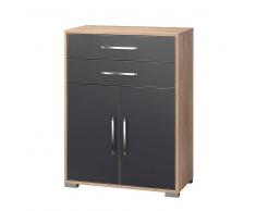 Büroschrank in Anthrazit Hochglanz 80 cm