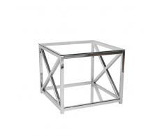 Glas Sofatisch aus Sicherheitsglas Metall verchromt